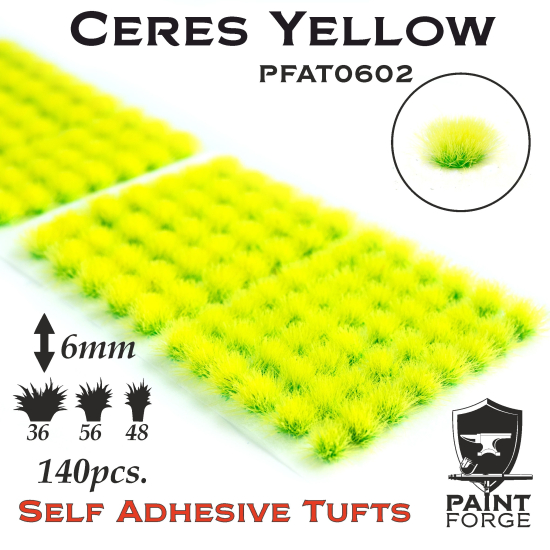 Paint Forge kępki trawki Ceres Yellow - 140sztuk / 6mm